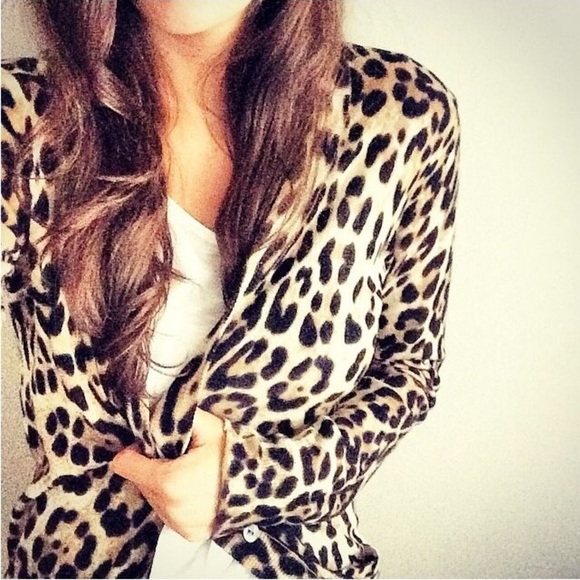 ellison leopard cardigan, size small - Picture 2 of 3